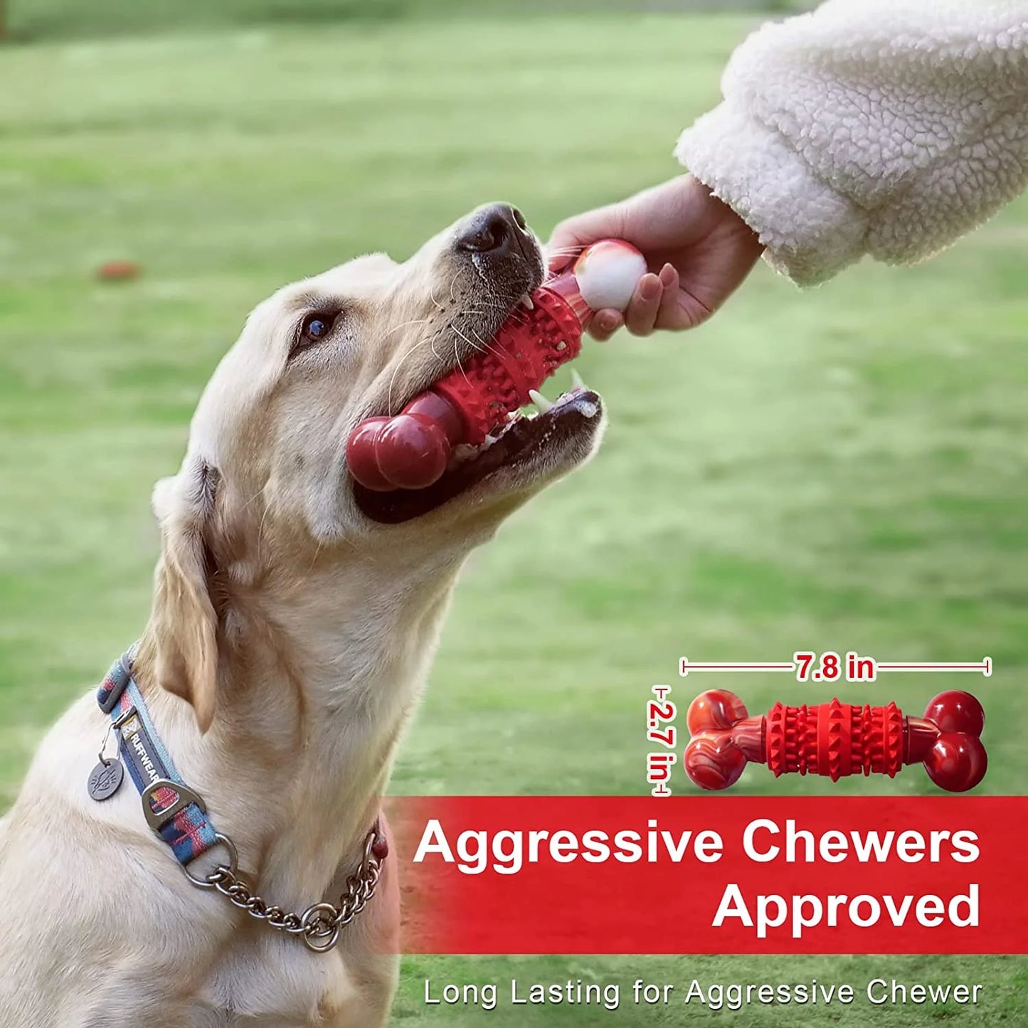 Dog Toys for Aggressive Chewers Bone Dog Toy Interactive Dog Toys for Large Dog Chew Toys for Aggressive Chewers,Dinosam Indestructible Dog Toy for Medium Large Dogs